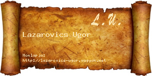 Lazarovics Ugor névjegykártya